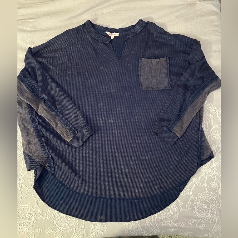 Acid wash boutique oversized top